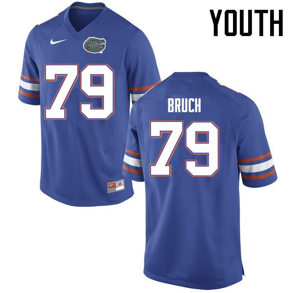 NCAA Florida Gators Dallas Bruch Youth #79 Nike Blue Stitched Authentic College Football Jersey FDH0664VD